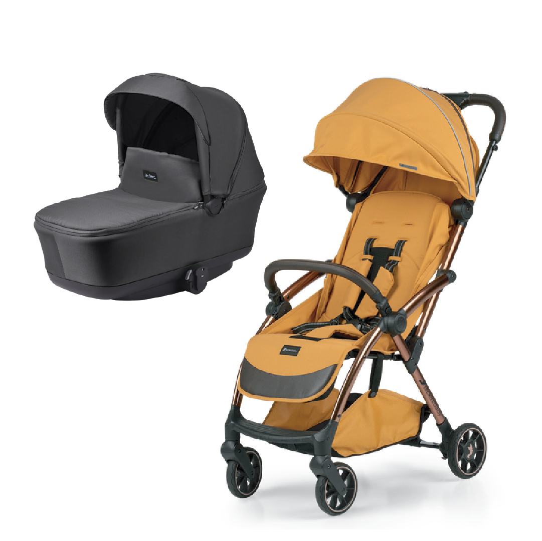 Leclerc baby Influencer Air Stroller - Golden Mustard + Free Black Bassinet