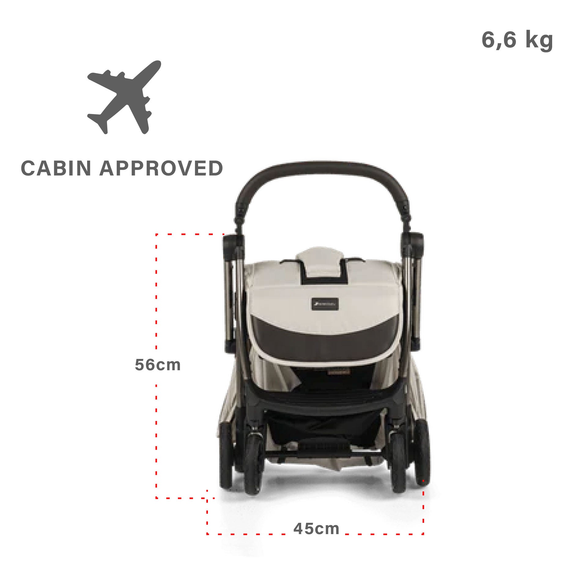 Leclerc baby Influencer Air Stroller - Cloudy Cream + Free Black Bassinet